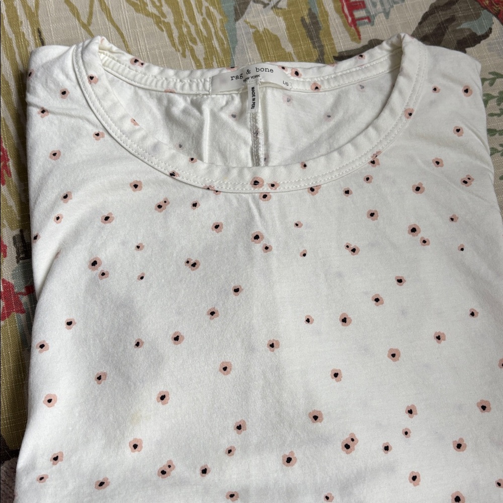 Rag & Bone white Tee with Florettes L NWOT - Picture 5 of 5